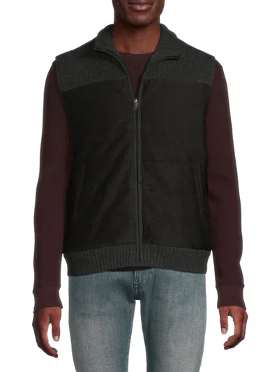 Amicale Men's Wool & Cashmere Puffer Vest In Charcoal