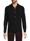Amicale Men's Wool Blend Cardigan In Black