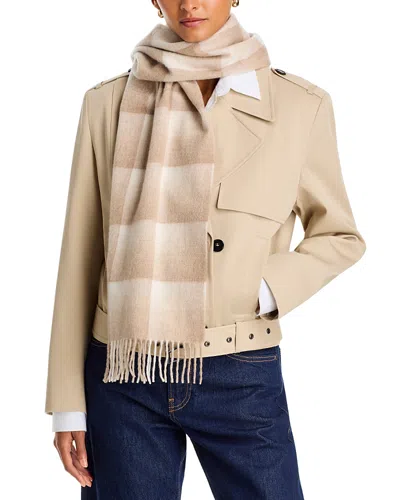 Amicale Ombre Plaid Cashmere Scarf In Brown