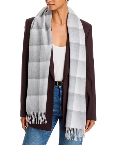 Amicale Ombre Plaid Cashmere Scarf In Gray