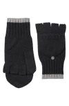 Amicale Pop Top Fingerless Cashmere Knit Gloves In Blue