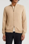 Amicale Rib Cashmere Zip Jacket In Blue