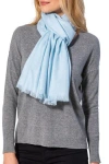 Amicale Solid Pashmina Scarf In Light Blue
