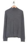 Amicale Textured Merino Wool Quarter Zip Pullover In Grey