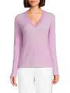 Amicale Women's Cashmere V-neck Sweater In Lilac