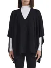 Amicale Women's Cashmere Poncho In Black