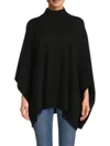 Amicale Women's Cashmere Poncho In Black