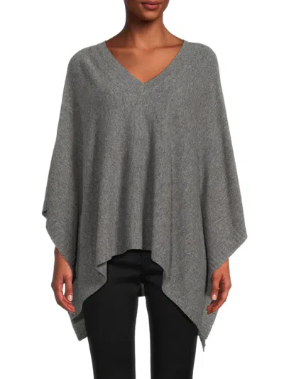 Amicale Women's Cashmere Poncho In Gray