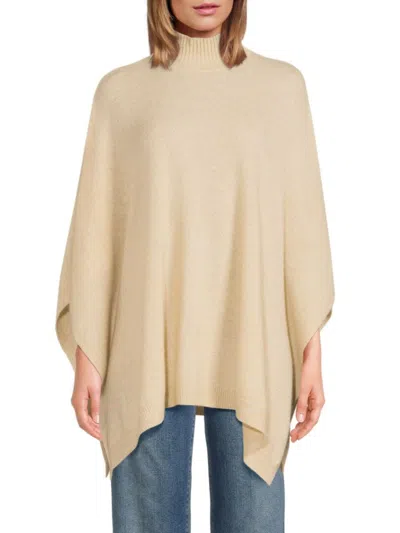 Amicale Women's Cashmere Poncho In Oat