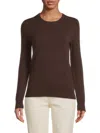 Amicale Women's Cashmere Solid Sweater In Brown