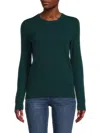 Amicale Women's Cashmere Solid Sweater In Dark Green