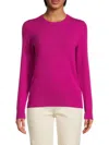 Amicale Women's Cashmere Solid Sweater In Fuchsia