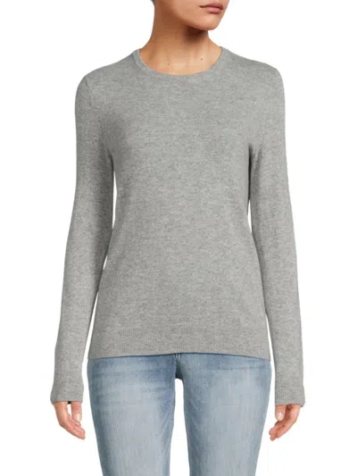 Amicale Women's Cashmere Solid Sweater In Grey