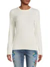 Amicale Women's Cashmere Solid Sweater In Ivory