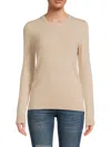 Amicale Women's Cashmere Solid Sweater In Oat