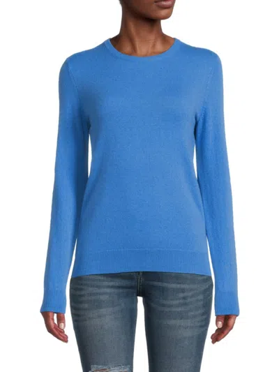 Amicale Women's Cashmere Solid Sweater In Sky Blue