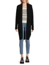 Amicale Women's Longline Open Front Cashmere Cardigan In Black