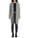 Amicale Women's Longline Open Front Cashmere Cardigan In Grey