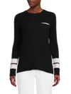 Amicale Women's Pocket Cashmere Sweater In Black