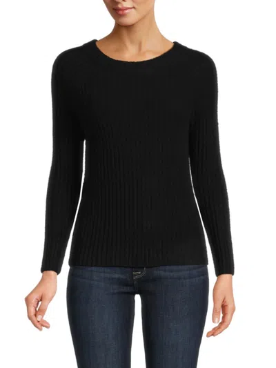 Amicale Women's Ribbed Cashmere Sweater In Black