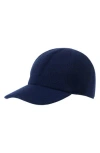 Amicale Wool & Cashmere Faux Shearling Lined Knit Baseball Cap In Blue
