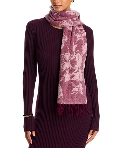 Amicale Woven Floral Cashmere Scarf In Pink