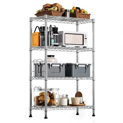 Amidey 1000 Lbs Storage Shelving 4-tier Utility Shelving Unit Steel Organizer Wire Rack For Home,kitchen,of In White