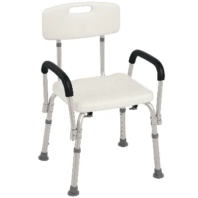 Amidey Adjustable Medical Shower Chair, Bath Mate, With Armrests, White
