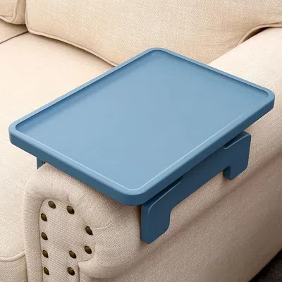 Amidey Couch Arm Table Tray, Sofa Clip On Tray Tables,couch Armrest Table Suitable For Home Drinks/eating T In Blue