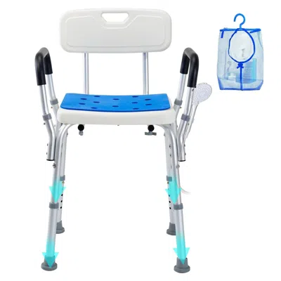 Amidey Shower Chair, 400 Lbs Capacity, Shower Seat With Back, Adjustable Height Shower Stool, Shower Chair  In Multi