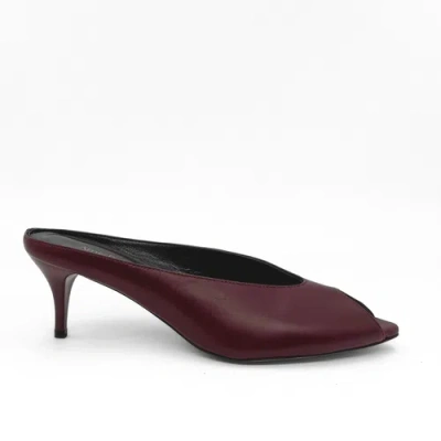 Amie Rafa Audrey Ii Peeptoe Leather Mule In Burgundy