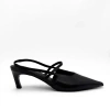 Amie Rafa Connie Slingback Leather Heels In Black