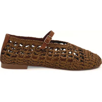 Amie Rafa Elaina Raffia Mary Janes In Brown