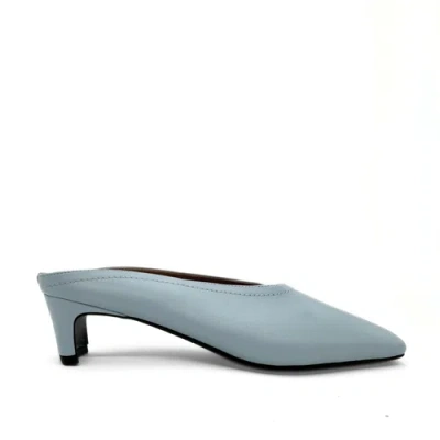 Amie Rafa Junie Heeled Leather Mule In Blue