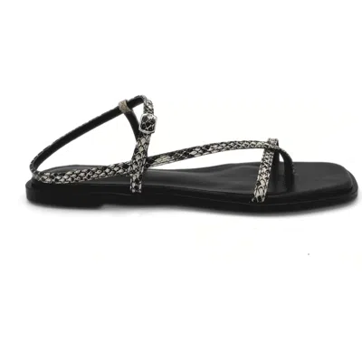 Amie Rafa Maxy Asymmetric T-strap Sandal In Black
