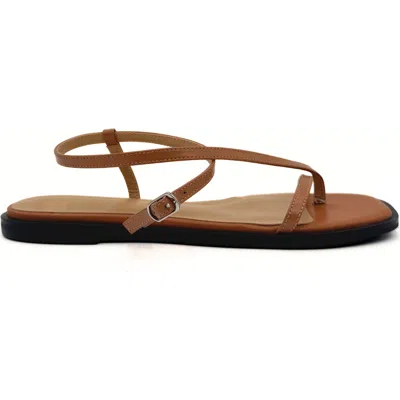 Amie Rafa Maxy Asymmetric T-strap Sandal In Pink