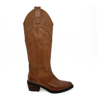 Amie Rafa Montana Leather Western Boots In Brown