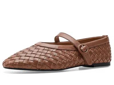 Amie Rafa Rena Woven Mary Jane Flats Women's Flat Shoes Tan: Eu 41 (us Women's 10) M In Brown