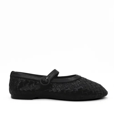 Amie Rafa Rena Woven Mary Janes In Black