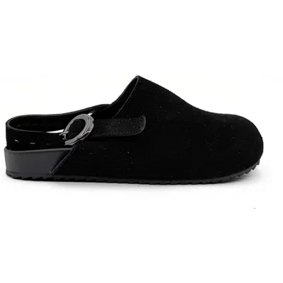Amie Rafa Toni Suede Clogs In Black