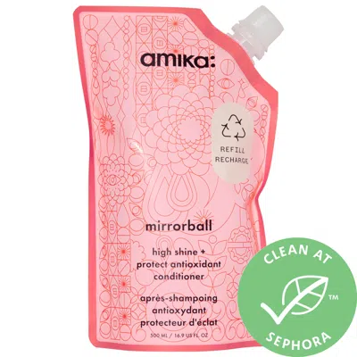 Amika Mirrorball High Shine + Protect Antioxidant Conditioner 16.9 oz / 500 ml In Pink