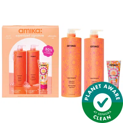 Amika Supersized Jumbo Normcore Shampoo & Conditioner Hair Gift Set In Orange