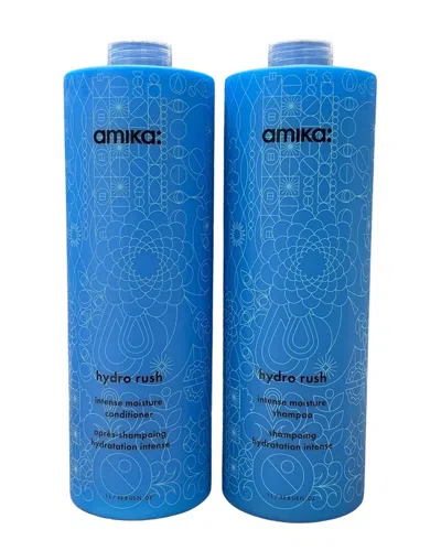 Amika Unisex 33.8oz Hydro Rush Intense Moisture Conditioner Duo In White