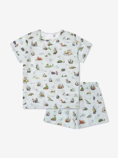 Amiki Children Babies' Boys Harry Sea Print Short Pyjama Set In Blue