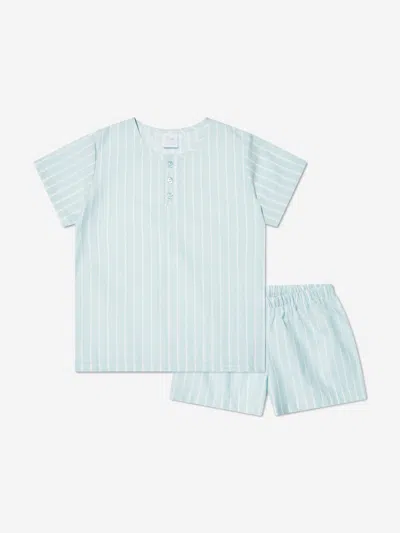 Amiki Children Kids' Boys Harry Striped Short Pyjama Set In Blue