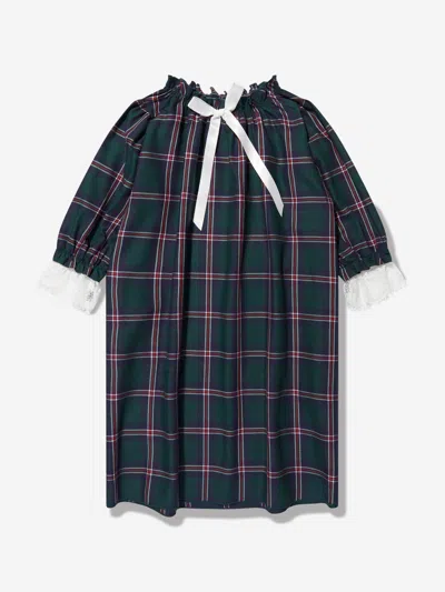 Amiki Children Kids' Girls Julia Checked Nightdress In Green