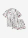 Amiki Children Girls Silk Cassandra Pyjama Set In White