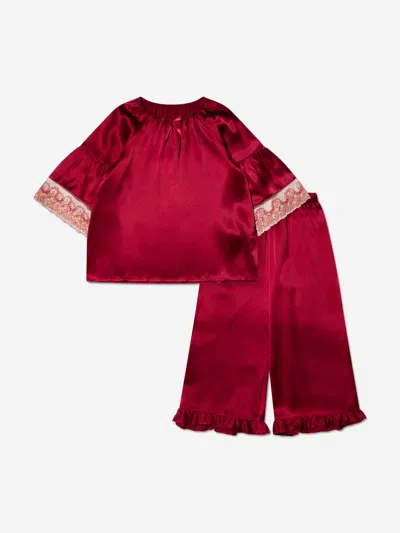 Amiki Children Babies' Girls Silk Leana Pyjamas 8 - 10 Yrs Red