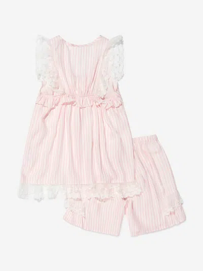Amiki Children Kids' Girls Striped Olga Pyjamas 10 - 12 Yrs Pink