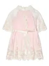 Amiki Claire Floral-lace Dressing Gown In Pink
